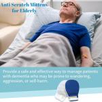 Lmaray Dementia Restraint Gloves 2 Pack, Breathable Anti Scratch Mitts for Elderly Patients, Safety Control Gloves for ults