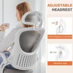 Sweetcrispy Home Office Desk Chair, Ergonomic High-Back Mesh Rolling Work Computer Chairs with Wheels and justable Herests, Comfortable Lumbar Support, Comfy Flip-up Arms for Bedroom, Study, Grey