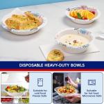 JOLLY CHEF 160 Count Paper Bowls 20 oz Soak Proof and Cut Proof Microwave Safe Heavy Duty Flower Printed Disposable Bowls Large for Dinner or Lunch