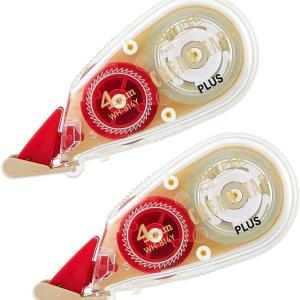 PLUS WH-814Y Correction Tape, Whitepaper Pouch, Cream Tape, 0.2 inches (4 mm), 51-642 x 2