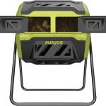 Sun Joe Outdoor Tumbling Composter Bin with 360° Dual Chamber, 2-10 Weeks Compost, 42 Gal - Rotating Composting Tumbler for Home Waste Management and Solution, SJ-CMPS1
