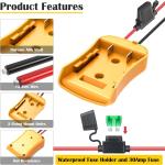 2 Packs Power Wheel apter for Dewalt 20V Battery apter Power Wheel Battery Converter Kit with Fuses & Wire Terminals, 12AWG Wire, Power Connector for DIY Rc Car Toys, Robotics and Rc Truck