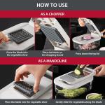 11-in-1 Vegetable Chopper for Kitchen, Food Chopper with Container, Mandoline Slicer Onion Dicer, Veggie Cutter for Fruit Sal Kitchen Ggets Essential Tools (Grey)