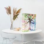 EYROZILL 2 Inch 3 Ring Binders with clipboard for Letter-Size 11" x 8.5" Three Ring Binder with 5-Tab Dividers and File Folder Labels for School Class Office Supplies, Season Tree