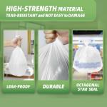 4 Gallon Small Trash Bags 105 Count Tear & Leak Resistant Small Garbage Bags For Bathroom White Trash Can Liners - 40% Thicker competitor brands roll bags