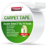 YYXLIFE Double Sided Removable Rug Tape - Carpet hesive for Hardwood Floors,Non Slip Anti Curling Floor Tape for Area Rugs,Mats,Carpets - No Residue Strong Hold for Tile, 2Inch x 10Yards,White