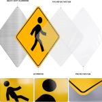 Pedestrian Crossing Sign 24 x 24 Inch Engineer-Gre Reflective Aluminum Traffic Signs Waterproof Rust-Free Ro Safety Signs for Outdoor Use
