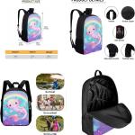 Showudesigns Galaxy Axolotl Backpack for School Aesthetic Kindergarten Elementary Middle School Bag with Lunch Box Pencil Case for Kids Rucksack Cute Animal Rainbow Star