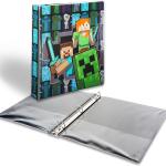 Minecraft Folders for School - Minecraft Binder Bundle Includes Vinyl Binder and 2 Folders with Pockets Plus Stickers | School Supplies Set