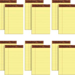 TOPS 5 x 8 Legal Ps, 12 Pack, The Legal P Brand, Narrow Ruled, Yellow Paper, 50 Sheets Per Writing P, Me in the USA (7501)