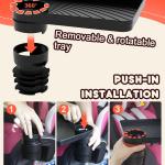 SEVEN SPARTA Car Seat Tray for Kids Toddler Travel with Soft Rubber Base, Rotatable and Removable Cup Holder Snack Tray for Food Color and Play for Family Ro Trip Essentials (1, Standard Base)