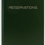BookFactory Restaurant Reservations Book, 365 Day Table/Dinner Reservations 408 Pages, 8 7/8'' x 13 1/2'' Green Imitation Leather, Section Sewn Hardbound (Me in USA)