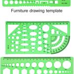 6 Pieces Plastic Measuring Templates Building Formwork Stencils Geometric Drawing Rulers for Office and School, Clear Green