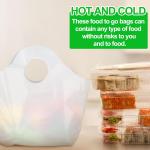 Marspark 250 Pcs Plastic Take out Bag with Wave Top Handle, 14" x 11.5" + 5.5" Reusable Unprinted Plastic Merchandise Bags with Handles Use for Shopping, Business, Carry out, Restaurant