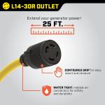 Champion Power Equipment 25-Foot 30-Amp 250-Volt Generator Power Cord for Manual Transfer Switch (L14-30P to L14-30R)