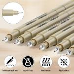 6-Pack Extra Fine Point Writing Pens - 0.25mm Ultra Thin Micron Pen - No Bleed Micro Line Tip Fineliner - Smooth Waterproof Gel Felt Ink Markers Stuff - Bible Journaling Study & Office Supplies