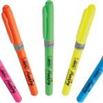 BIC Highlighter Grip, Ribbed Rubber Grip for Extra Comfort, Water-Based Ink, Assorted Colours, Pack of 5