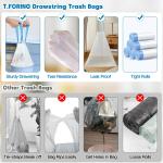 2 Gallon Trash Bags Drawstring 0.96 Mil - 120 Count Small Garbage Bags Unscented,White Mini Trash Can Liners Strong Little Waste Basket Bags 7.5 Liter for Home Bathroom Office Car