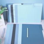 Whaline 24 Pack Dusty Blue File Folders Letter Size 6 Colors Grient Blue File Pockets with 1/3 Cut Tab for Home Office Classroom Supplies, 8.9 x 11.6 Inch