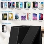 Desk Supplies Organizer, Multi-Functional Pencil Pen Holder with Wireless Charger, Desktop Stationery Organizer, Home Office Supply Storage Box Cdy (Black)