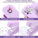 17 in 1 Purple Desk Organizers and Accessories Set, 3 Office Desk Supplies Storage Organization, 4 Pens, Stapler, Staples & Remover, Tape & Dispenser, Scissors, Ruler, Clips, Hole Punch Back to School