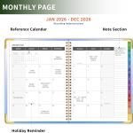 Planner -2026, Hardcover Weekly & Monthly Calendar Planner, January 2026 - December 2026, 6" x 8", Daily Agenda Book with Colorful Tabs, College Organizer Notebook, School & Work Supplies for Student