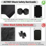 3 Panels Safety Barrice,5.8FT Foldable Security Barrier Gate with Heavy Duty PVC Frame,High Visibility Black Color,Crowd Control Restricted Area Pedestrian Barrice Traffic Fence