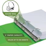 Samsill Plant-Based 3 Inch Durable Round Ring, Me in USA, View Binder, Eco-Friendly, USDA Certified Biobased, 4 Pack, Fashion Assortment