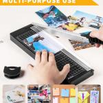 MAKEASY Paper Cutter 12 Inch, 8 Sheet Capacity, Heavy Duty Paper Cutter for Cardstock, Guillotine Paper Trimmer for Crafting, Classroom and Office