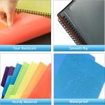 HABGP 12 Pocket Plastic folders with Pockets, 6 Colors Multi Pocket Folder Binder with Dividers, Office Organizer Folder Letter Size School Supplies