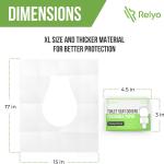 Toilet Seat Cover Paper Flushable (50 Pack) - XL for ults and Kids Potty Training, 100% Biodegrable Travel Supplies Essentials for Public Restrooms, Airplane, Camping, Festivals