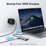 Docking Station USB C to Dual HDMI apter, MOKiN USB C Hub Du al HD MI Monitors for Windows,US B C apter with Dual HDMI,3 USB Port,PD Compatible for Dell XPS 13/15, Lenovo Yoga,etc