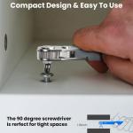 AXTH 17in1 Right Angle Ratcheting Screwdriver Set, [Bearing Steel] 36-Tooth Mini Ratchet Wrench, Men Gifts, Low Profile Ratchet Screwdriver, Magnetic Offset Screwdriver Repair Tool