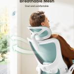 Marsail Ergonomic Office Chair: Office Desk Chair with High Back Mesh and justable Lumbar Support Rolling Work Swivel Task Chairs with Wheel 3D Armrests and Herest