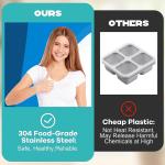 Stainless Steel Snack Containers, 6-Pack Reusable Grab and Go Containers with Leakproof Lids, Dual Compartment Bento Box for Travel, Camping & Lunch Prep