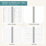 BEZEND Pocket Calendar 2026 Weekly and Monthly (3.5" x 6" Spiral) Small Daily Planner for Purse (Jan-Dec) with Notes & Expenses, Inner Pocket, Pen Holder, Vegan Leather Softcover - Black