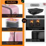 DocSafe Fireproof Document Box with Lock, Hard Case File Organizer with Accordion File Folder, Fireproof Water Resistant Safe Box Home Office Travel Storage for Important Documents Laptop Pink