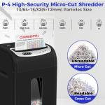 Mirco-Cut Paper Shredder Heavy Duty, 18-Sheet Shreds Paper/Card/Staple/Clip Paper Shredder for Home Office Use, Security Level P-4 Jam Proof System 30L Pullout Basket and Wheels