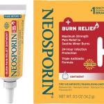 Neosporin + Burn Relief Dual Action Ointment, First Aid Topical Antibiotic & Analgesic for 24-Hour Infection Protection & Maximum Strength Burn Relief for Minor Cuts, Scrapes, and Burns, .5 oz