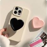 2PCS Heart-Shaped Silicone Mobile Phone Grip Stand,Vilbocr Collapsible Cellphone Finger Grip Holder for Smartphone Tablet Cell Phone Accessory (Pink)