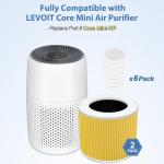 Core Mini Replacement Filter for LEVOIT Core Mini Air Purifier,Core Mini-P,3-in-1 Pet Care High Efficiency H13 HEPA Filter, Mini-RF Filter with Activated Carbon,Replace Part #Core Mini-RF,Yellow