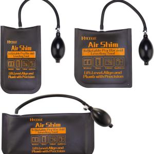 Air Wedge Bag,HTCELLE 3 Piece Commercial Gre Air Wedge Bag Pump Professional Leveling Kit & Alignment Tool Inflatable Air Wedge for a Variety of Jobs,Sizes/Small/Medium/Large.