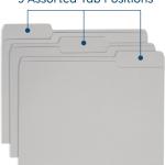 Blue Summit Supplies 100 White File Folders, 1/3 Cut Tab with Assorted Positions, Letter Size, White Paper Folders for Organizing and Easy File Storage, 100 Pack