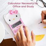Cute Calculators, 8 Digit with LCD Display for Teachers Student Basic Office for School, Mini Calculator, Cartoon Handheld Calculator 5.9×2.6 inch Pink