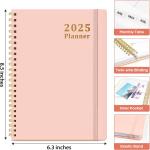 2025 Planner - Weekly and Monthly Planner Spiral Bound, January 2025 - December 2025, Hardcover 2025 Calendar Planner Book with Tabs, Inner Pocket, Perfect for Office Home School Supplies - A5 (6.3" x