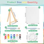 120pcs 8x10 Inch Painting Supplies Kit, 12Pack Art Canvas Bulk with Easel Stand, 12 Colors Mini Acrylic Paint Set, Small Paint Brushes, Paint Trays, Painting Kit