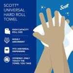 Scott Professional Essential Universal High-Capacity Hard Roll Paper Towels, Bulk (01000), Hardwound 1.5" Core, Absorbency Pockets, White (12 Rolls at 1,000' Each, 12,000'/Case)
