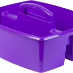 Storex 2-Compartment Large Cdy – Multipurpose Classroom Organizer with Handle, Purple, 6-Pack (00955U06C)
