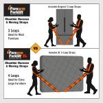 Forearm Forklift Shoulder Harness – Standard - Lift and Move Furniture, appliances, Supports up to 800 lb. Moving Harness Set, 2 Harnesses and 2 Center Straps That are ea 9’4” Long, 1 Pack, Orange