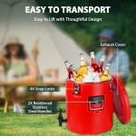 8 Gal Insulated Beverage Dispenser, Commercial Cold & Hot Drink Dispenser with 304 Stainless Steel Interior and Spout, Portable Water Jug for Camping, Party, Commercial Catering